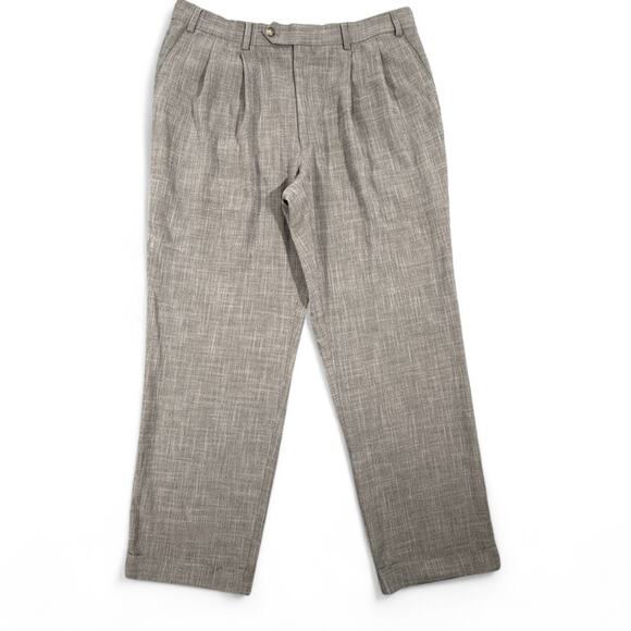 RALPH Ralph Lauren VTG 90s Mens Pleated Pants 36x30 Heritage Tweed Houndstooth - Picture 1 of 11